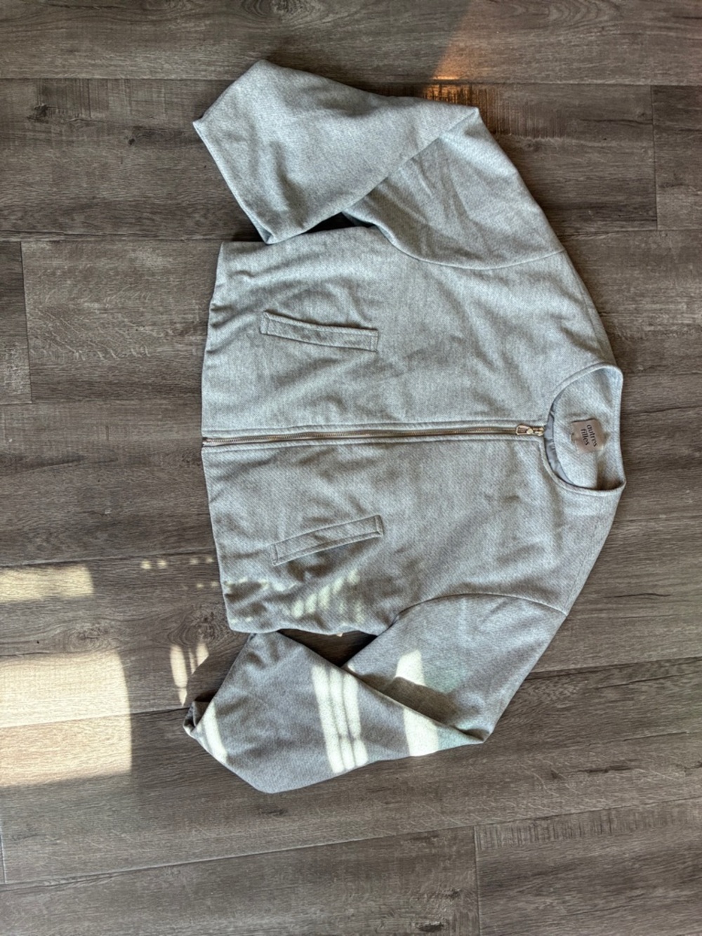 Autres Filles Light Gray Zip-Up Bomber Jacket